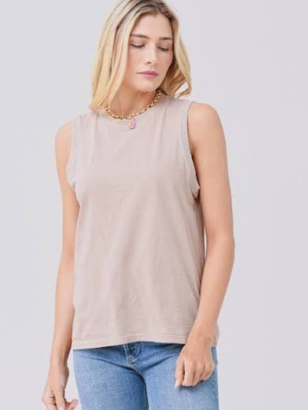Agolde - Neutral Beige Amara Muscle Tank